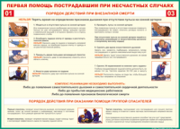 Таблица "Порядок действий при внезапной смерти" (100х140 сантиметров, винил) - fgospostavki.ru - Уссурийск