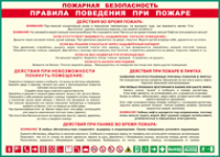 Таблица "Пожарная безопасность. Правила поведения при пожаре" (100х140 сантиметров, винил) - fgospostavki.ru - Уссурийск