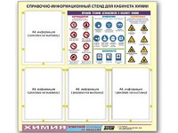 Стенд информационный "Правила техники безопасности в кабинете химии" (80х75, 4 кармана) - fgospostavki.ru - Уссурийск