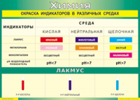 Таблица "Окраска индикаторов в различных средах" (100х140 сантиметров, винил) - fgospostavki.ru - Уссурийск