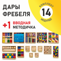 Игровой набор Дары Фребеля 14 модулей с методическим пособием (1 книга) - fgospostavki.ru - Уссурийск