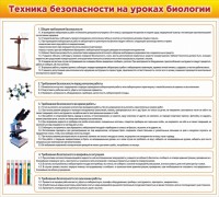 Стенд "Техника безопасности на уроках биологии" Вариант 2 - fgospostavki.ru - Уссурийск