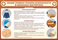 Стенд "Общие правила техники безопасности в школьных мастерских" - fgospostavki.ru - Уссурийск