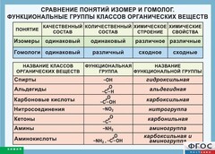 Таблица. Сравнение понятий изомер и гомолог. Функциональные группы классов органических веществ. - fgospostavki.ru - Уссурийск