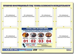 Стенд информационный "Основы безопасности жизнедеятельности" (80*110, 6 карманов) - fgospostavki.ru - Уссурийск