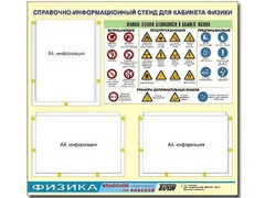 Стенд информационный "Правила техники безопасности в кабинете физики" (75*70, 3 кармана) - fgospostavki.ru - Уссурийск