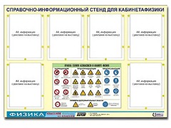 Стенд информационный "Правила техники безопасности в кабинете физики" (80х110, 6 карманов) - fgospostavki.ru - Уссурийск