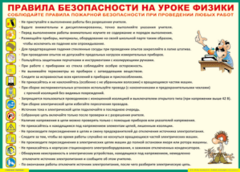 Таблица "Правила безопасности на уроке физики" (100х140 сантиметров, винил) - fgospostavki.ru - Уссурийск