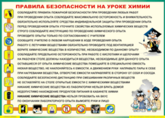 Таблица "Правила безопасности на уроке химии" (100х140 сантиметров, винил) - fgospostavki.ru - Уссурийск
