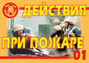 Комплект плакатов "Действия при пожаре" - fgospostavki.ru - Уссурийск