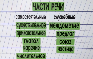 Набор магнитных карточек "Части речи" (фон зелёный) - fgospostavki.ru - Уссурийск