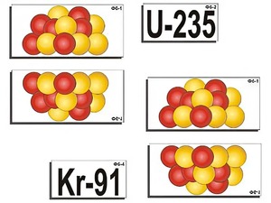 Модель-аппликация "Деление урана. Цепная ядерная реакция" (ламинированная) - fgospostavki.ru - Уссурийск