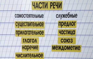 Набор магнитных карточек "Части речи" (фон жёлтый) - fgospostavki.ru - Уссурийск
