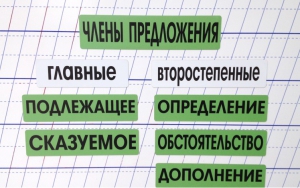 Набор магнитных карточек "Члены предложения" (фон зелёный) - fgospostavki.ru - Уссурийск