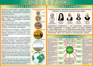 Таблица "Экология. Определения и история" (100х140 сантиметров, винил) - fgospostavki.ru - Уссурийск