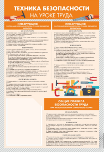 Стенд-уголок "Техника безопасности на уроках труда" - fgospostavki.ru - Уссурийск