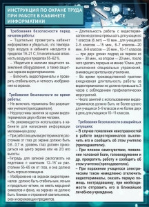 Стенд "Инструкция по охране труда в кабинете информатики" - fgospostavki.ru - Уссурийск