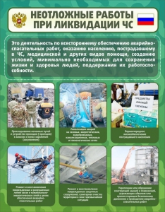 Стенд "Неотложные работы при ликвидации ЧС" - fgospostavki.ru - Уссурийск