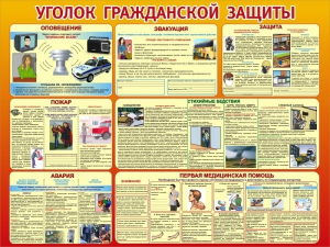 Стенд "Уголок гражданской защиты" - fgospostavki.ru - Уссурийск