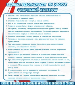 Стенд "Техника безопасности на уроках физкультуры" - fgospostavki.ru - Уссурийск