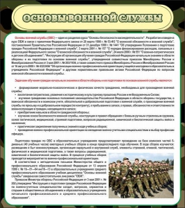Стенд "Основы военной службы" - fgospostavki.ru - Уссурийск