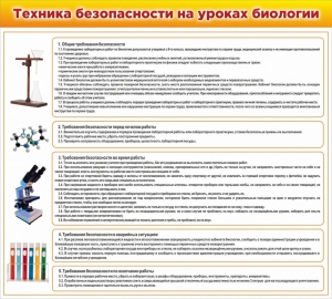 Стенд "Техника безопасности на уроках биологии" Вариант 2 - fgospostavki.ru - Уссурийск