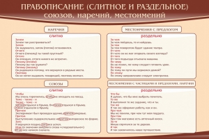 Стенд "Правописание союзов наречий местоимений" - fgospostavki.ru - Уссурийск