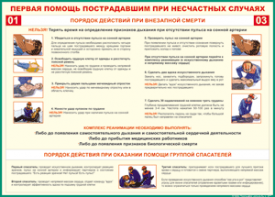 Таблица "Порядок действий при внезапной смерти" (100х140 сантиметров, винил) - fgospostavki.ru - Уссурийск