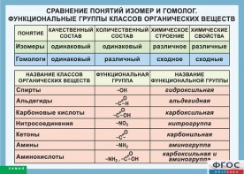 Таблица. Сравнение понятий изомер и гомолог. Функциональные группы классов органических веществ. - fgospostavki.ru - Уссурийск