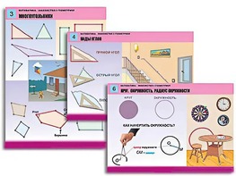 Комплект таблиц "Математика. Знакомство с геометрией" (6 таблиц, формат А1, ламинированные) - fgospostavki.ru - Уссурийск