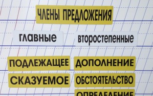 Набор магнитных карточек "Члены предложения" (фон жёлтый) - fgospostavki.ru - Уссурийск