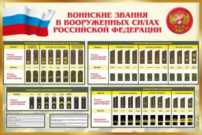 Стенд "Воинские звания в вооруженных силах РФ" - fgospostavki.ru - Уссурийск