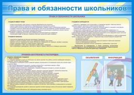 Стенд "Права и обязанности школьников" - fgospostavki.ru - Уссурийск