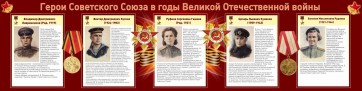 Стенд "Герои Советского союза в годы Великой Отечественной войны" Вариант 2 - fgospostavki.ru - Уссурийск