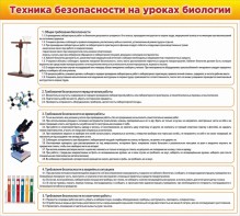 Стенд "Техника безопасности на уроках биологии" Вариант 2 - fgospostavki.ru - Уссурийск