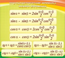 Стенд "Тригонометрические формулы" - fgospostavki.ru - Уссурийск