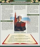 Стенд "Уставы. Закон военной службы. Военная присяга" - fgospostavki.ru - Уссурийск
